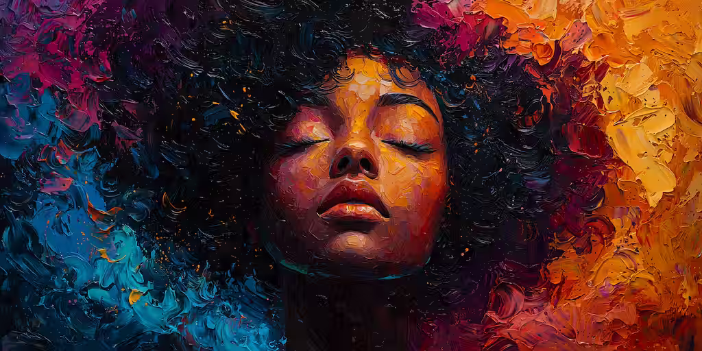 Colourful portrait with a vivid painted background